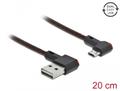 DELOCK EASY-USB 2.0 Cable Type-A male to EASY-USB Type Micro-B male angled left / right 0.2 m black