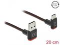 DELOCK EASY-USB 2.0 Cable Type-A male to USB Type-Câ„¢ male angled up / down 0.2 m black