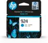 HP No 924 Cyan Standard Ink Cartridge 400 Pages - 4K0U3NE