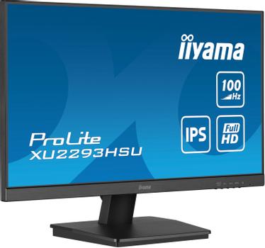 IIYAMA ProLite XU2293HSU-B6 - LED-monitor - 22" (21.5" zichtbaar) - 1920 x 1080 Full HD (1080p) @ 100 Hz - IPS - 250 cd/m˛ - 1000:1 - 1 ms - HDMI, DisplayPort - luidsprekers - zwart, mat (XU2293HSU-B6)