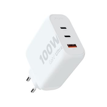XTORM 100W GaN2 Ultra Hjemmeoplader 2xUSB-C/ USB-A White (XEC100)