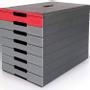 DURABLE Idealbox skuffekabinet A4 grå/rød