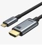 CABLETIME USB-C til HDMI kabel, Thunderbolt 3, 4K@60Hz, 1,8m, USB-C: Han - HDMI: Han, sort