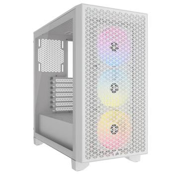 CORSAIR 3000D RGB Airflow Mid Tower ATX-kotelo,  sivuikkunalla,  valkoinen (CC-9011256-WW)