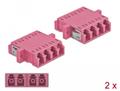 DELOCK Optical Fiber Coupler LC Quad female to LC Quad female Multi-mode 2 pieces purple