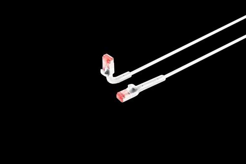 NEM Patchkabel RJ45, CAT6A 500Mhz, 1,0m, weiss, U-STP(U/ FTP),  TPE, biegbare Stecker 90Grade (TCFL31-29026)