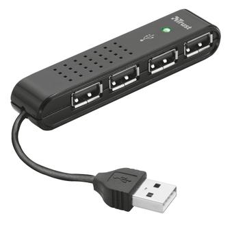 TRUST 4 Port USB2 Mini Hub HU-4440p Very Compact - Ideal For Laptops Retail (14591)