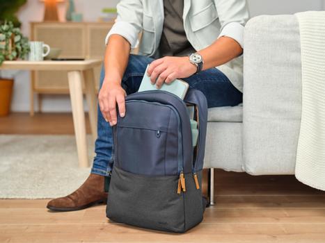 TRUST LISBOA 16inch BACKPACK DARK GREY & DARK BLUE ECO (25124)