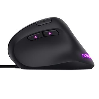 TRUST GXT 144 Rexx Ergonomisk Gamingmus (sort) USB, 10000 DPI, kablet, 6 programmbare knapper, RGB (22991)