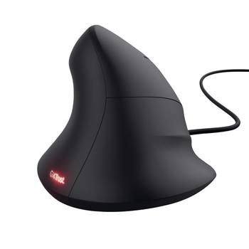 TRUST GXT 144 Rexx Ergonomisk Gamingmus (sort) USB, 10000 DPI, kablet, 6 programmbare knapper, RGB (22991)