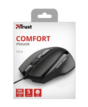 TRUST VOCA COMFORTABLE MOUSE BLACK PERP (23650)