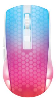 DELTACO WHITE LINE WM89 Wireless transparent RGB lightweight mouse, white (GAM-145-W)