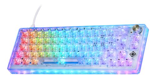 DELTACO DK460 CH Mechanical 65% keyboard in full transparent (GAM-160-T-CH)