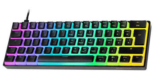 DELTACO DK 475 mekanisk tastatur, hot-swap, dobbel-shot myke PBT-taster,  60 % layout (GAM-075V2)