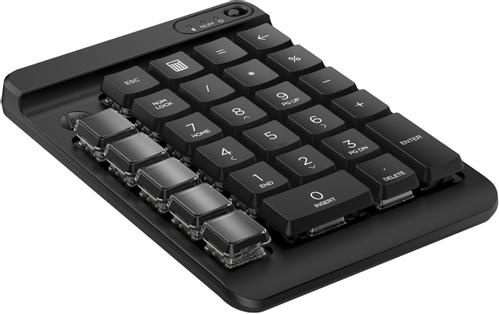 HP P 430 - Keypad - 9 programmable keys, low profile key travel, swappable keycaps with stickers - wireless - Bluetooth 5.3 - English - jack black (7N7C2AA#ABB)