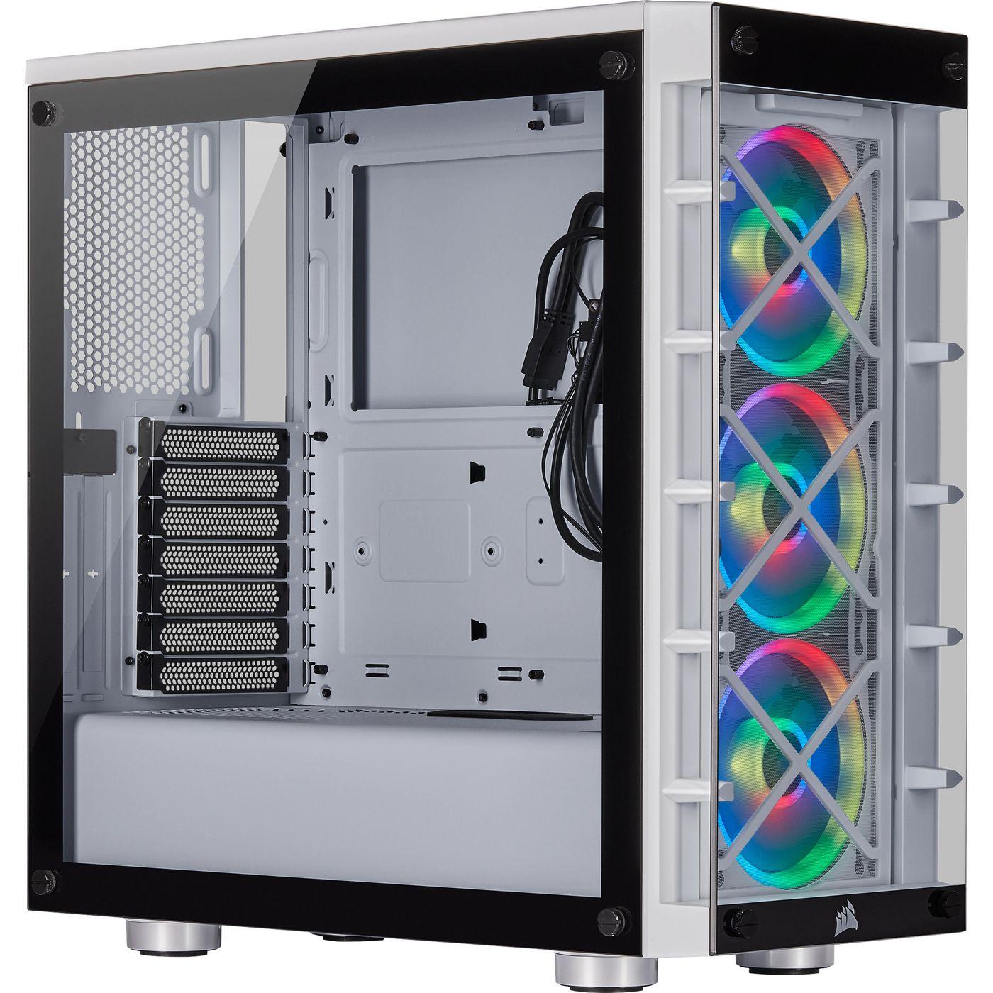 Corsair Icue X Rgb White Tempered Glass Mid Tower Jumbocomputer