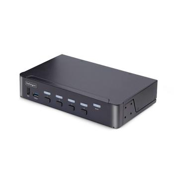 STARTECH 4-Port DisplayPort 1.4 KVM Switch 8K 60Hz / 4K 144Hz 2x USB 3.0 Ports 4x USB 2.0 Ports Hotkey Switching TAA Compliant (D86A2-4-PORT-8K-KVM)