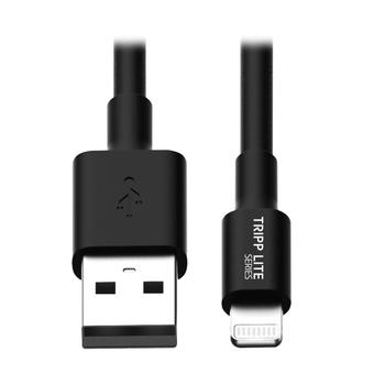 TRIPP LITE Eaton Tripp Lite Series USB-A to Lightning Sync/ Charge Cable (M/M) - MFi Certified,  Black, 6 ft. (1.8 m) - Data / power cable - USB male to Lightning male - 1.83 m - black - for P/N: TLP606USB,  TLP608 (M100-006-BK)