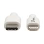 TRIPP LITE e Lightning to USB C Sync / Charging Cable Apple iPhone iPad USB Type C USB-C USB Type-C 3ft - USB cable - 24 pin USB-C (M) to Lightning (M) - USB 2.0 - 20 V - 3 A - 90 cm - white (M102-003-WH)