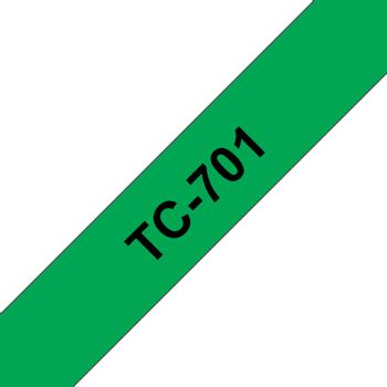 BROTHER TC-701 labelprinter-tape Zwart op groen (TC-701)