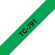 BROTHER Etiketteertape TC-791 Zwart op groen