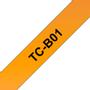 BROTHER TC-tape (Kat. 2), 12mm., sort tekst på neon orange tape 