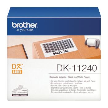 BROTHER Brother DK11240 Sort tekst / Hvid tape 51 x 102 mm, 600 stk. tape - Original (DK11240)
