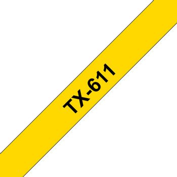BROTHER 6mm Black On Yellow Tape (TX611)