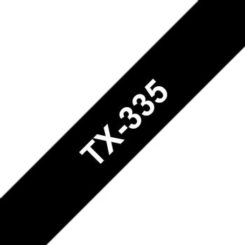 BROTHER TX - Vitt på svart - Rulle (1,2 cm) 1 kassett(er) bandlaminat - för P-Touch PT-30, PT-7000, PT-8000, PT-PC (TX335)