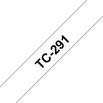 BROTHER TC-tape (Kat. 2), 9 mm., sort tekst på hvid tape  (TC291)