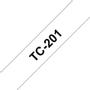 BROTHER TC-tape (Kat. 2), 12mm., sort tekst på hvid tape 