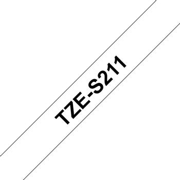 BROTHER 6MM Black On White Strong Adhes (TZES211)