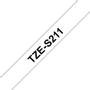 BROTHER TZeS211 / TZe-S211 Labelling Tape Cassette - Black on White 6mm wide