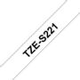 BROTHER TZES221 Tejp Svart Text,Vit Botten, 9mm Stark, Laminerad