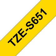 BROTHER TZ-tape / 24mm / Black Text / Yellow Tape