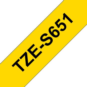 BROTHER Tape BROTHER TZES651 24mm sort/gul (TZE-S651)