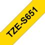 BROTHER TZ-tape / 24mm / Black Text / Yellow Tape