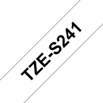 BROTHER TZES241 special tape 18mm 8m black white extra-strong adhesive for lettering instrument (TZE-S241)