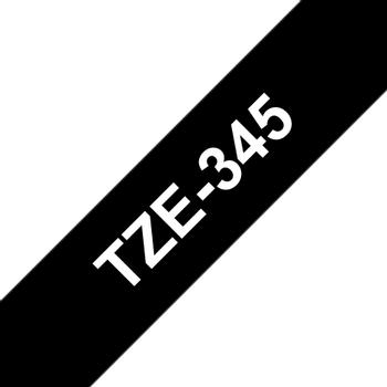 BROTHER teksttape TZe-345 18mm Hvid/Sort (TZE-345)