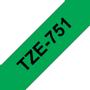 BROTHER Tape/24mm black on green f P-Touch TZE (TZE-751)