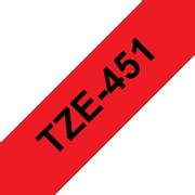 BROTHER Tape TZE 24mm Sort tekst på rød tape
