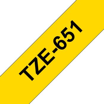 BROTHER TZe tape 24mmx8m black/ yellow (TZE-651)