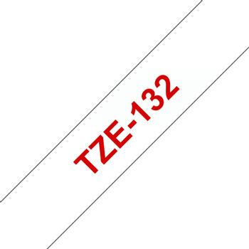 BROTHER TZ 12mm rød på klar (TZE132)