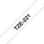 BROTHER TZe221 Sort tekst / Hvid tape 9 mm x 8 m tape - Kompatibel (TZe221)