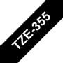 BROTHER TZ-tape (laminerede) (Kat. 2), 24mm., hvid tekst på sort tape, 8m. pr. rulle (TZ-355              )