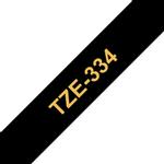 Brother 12MM Gold On Black Tape (TZE-334)