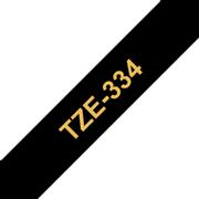 BROTHER 12MM Gold On Black Tape