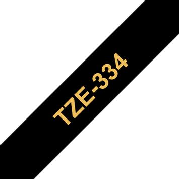 Brother 12MM Gold On Black Tape (TZE-334)