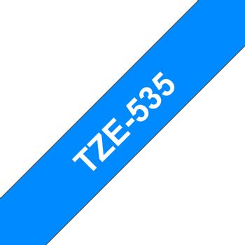 BROTHER 12MM White On Blue Tape (TZE535)