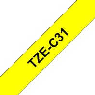 Brother TZeC31 - Svart på fluorescerende gult - Rull (1,2 cm x 5 m) 1 rull(er) laminert teip - for P-Touch PT-1005, 1010, 3600, D210, D400, D450, D800, E550, H101, H110, P300, P900, P950